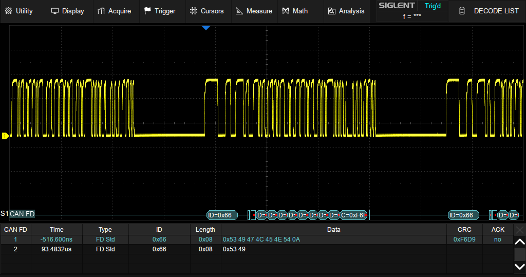 Siglent SDS3000HD_CAN_FD