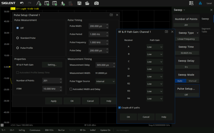 Siglent SNA6000A-sarjan toiminnallinen optio