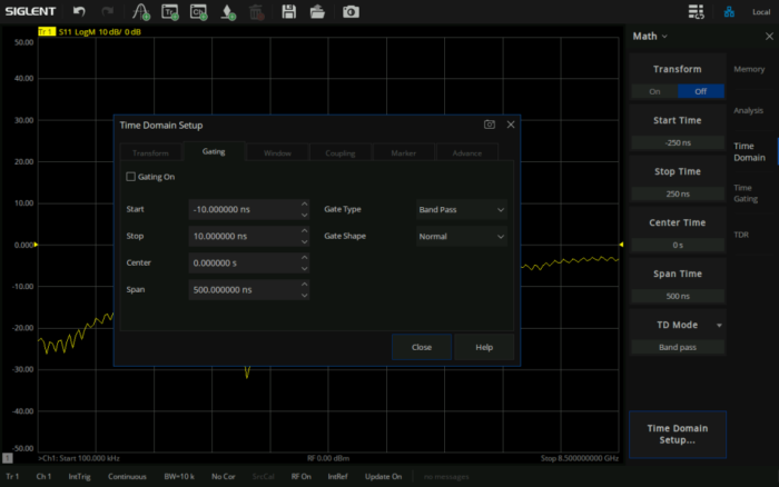 Siglent SNA6000A-sarjan toiminnallinen optio